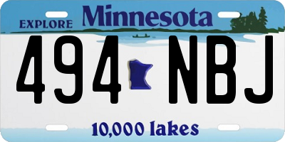 MN license plate 494NBJ