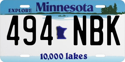 MN license plate 494NBK