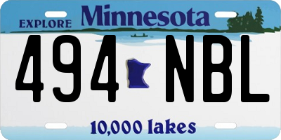 MN license plate 494NBL