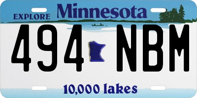 MN license plate 494NBM