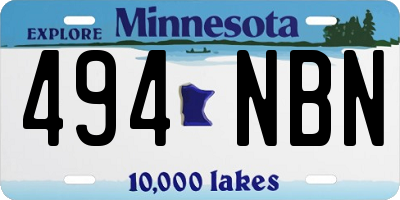 MN license plate 494NBN
