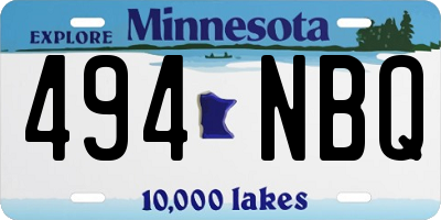 MN license plate 494NBQ