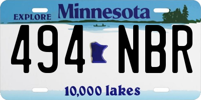 MN license plate 494NBR