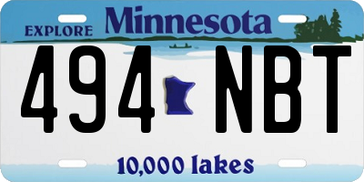 MN license plate 494NBT