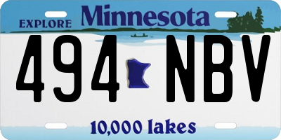 MN license plate 494NBV