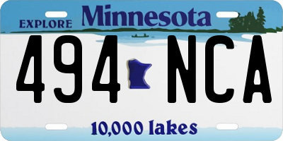 MN license plate 494NCA