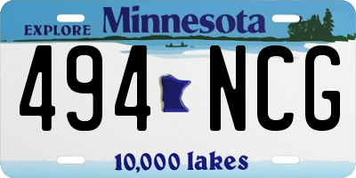 MN license plate 494NCG