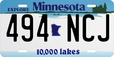 MN license plate 494NCJ