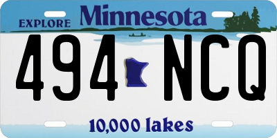 MN license plate 494NCQ