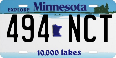 MN license plate 494NCT