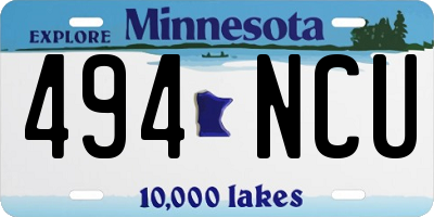 MN license plate 494NCU