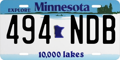 MN license plate 494NDB