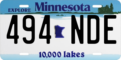 MN license plate 494NDE