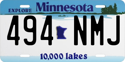 MN license plate 494NMJ