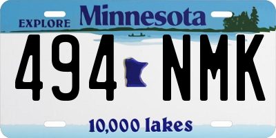 MN license plate 494NMK