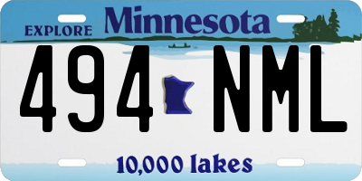 MN license plate 494NML