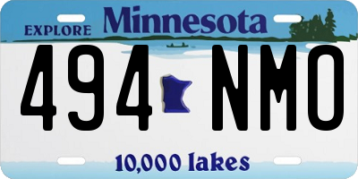 MN license plate 494NMO
