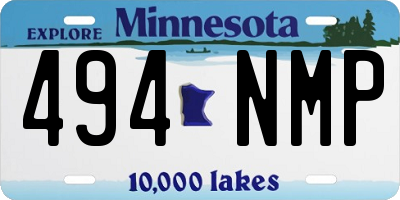 MN license plate 494NMP