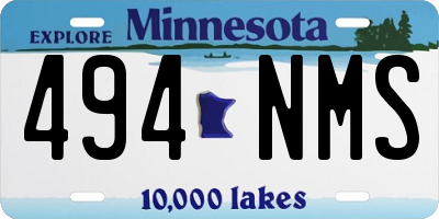 MN license plate 494NMS
