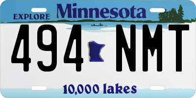 MN license plate 494NMT