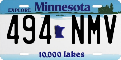 MN license plate 494NMV