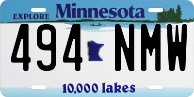 MN license plate 494NMW