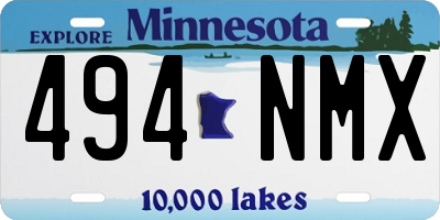 MN license plate 494NMX