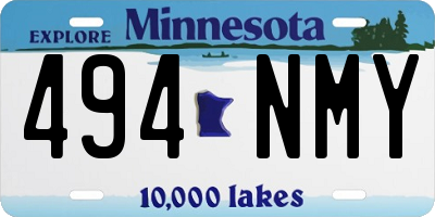 MN license plate 494NMY