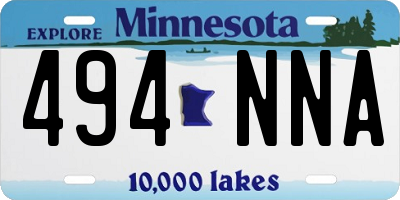 MN license plate 494NNA