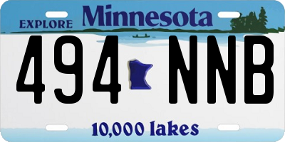 MN license plate 494NNB