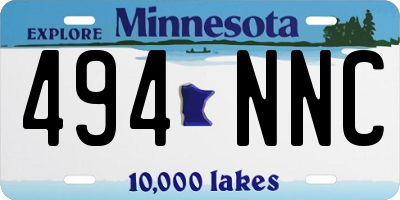 MN license plate 494NNC