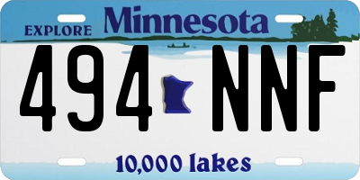 MN license plate 494NNF