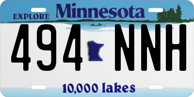 MN license plate 494NNH