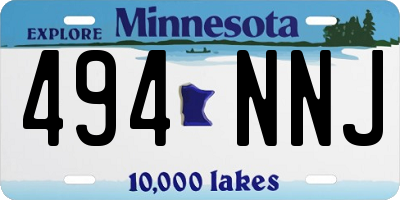 MN license plate 494NNJ