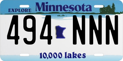 MN license plate 494NNN