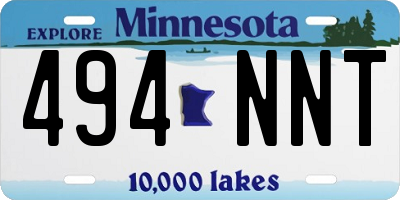 MN license plate 494NNT