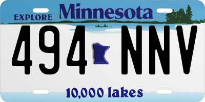 MN license plate 494NNV