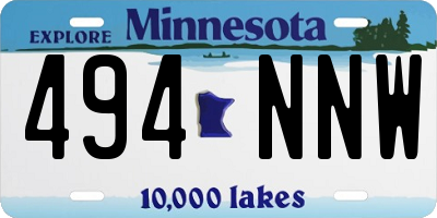 MN license plate 494NNW