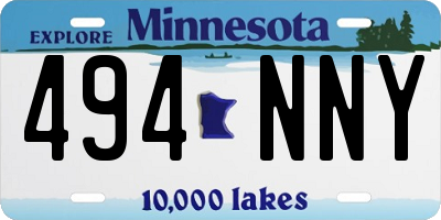 MN license plate 494NNY