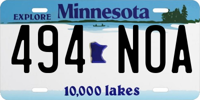 MN license plate 494NOA