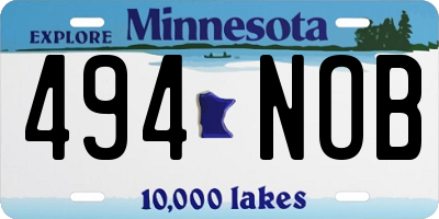 MN license plate 494NOB