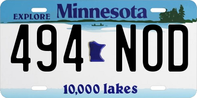 MN license plate 494NOD