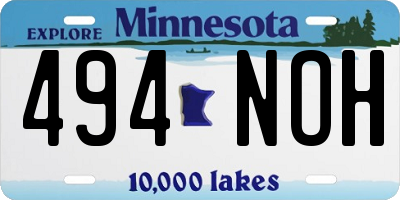 MN license plate 494NOH