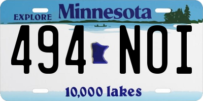 MN license plate 494NOI