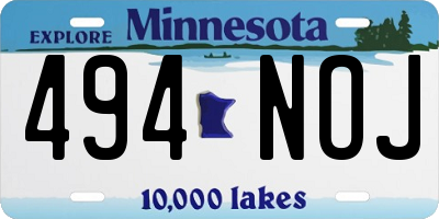 MN license plate 494NOJ