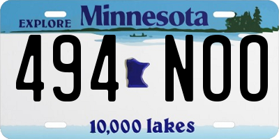 MN license plate 494NOO