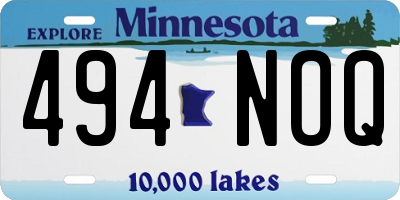 MN license plate 494NOQ