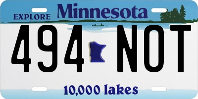 MN license plate 494NOT