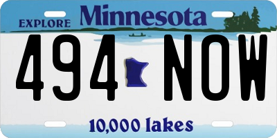 MN license plate 494NOW