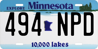 MN license plate 494NPD